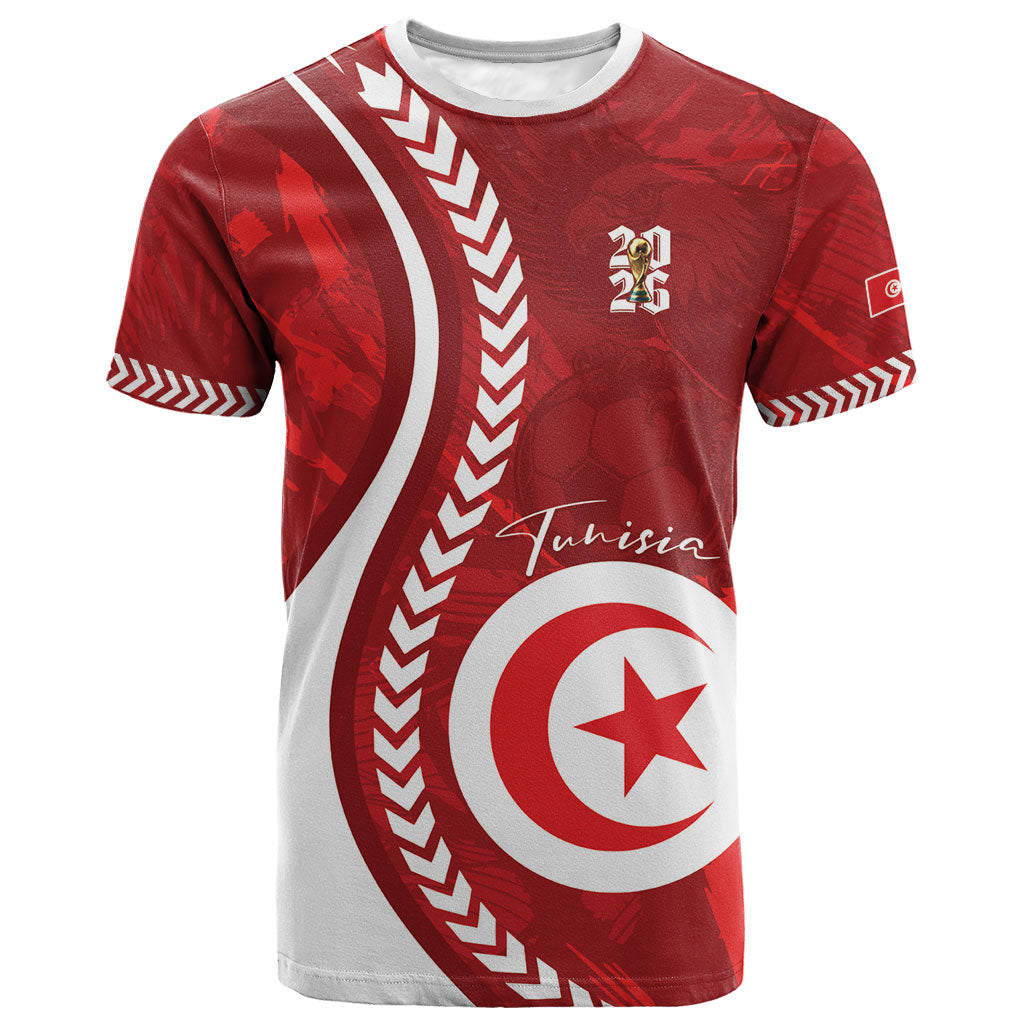 Custom Tunisia 2026 World Football T shirt Eagles of Carthage Go Champions