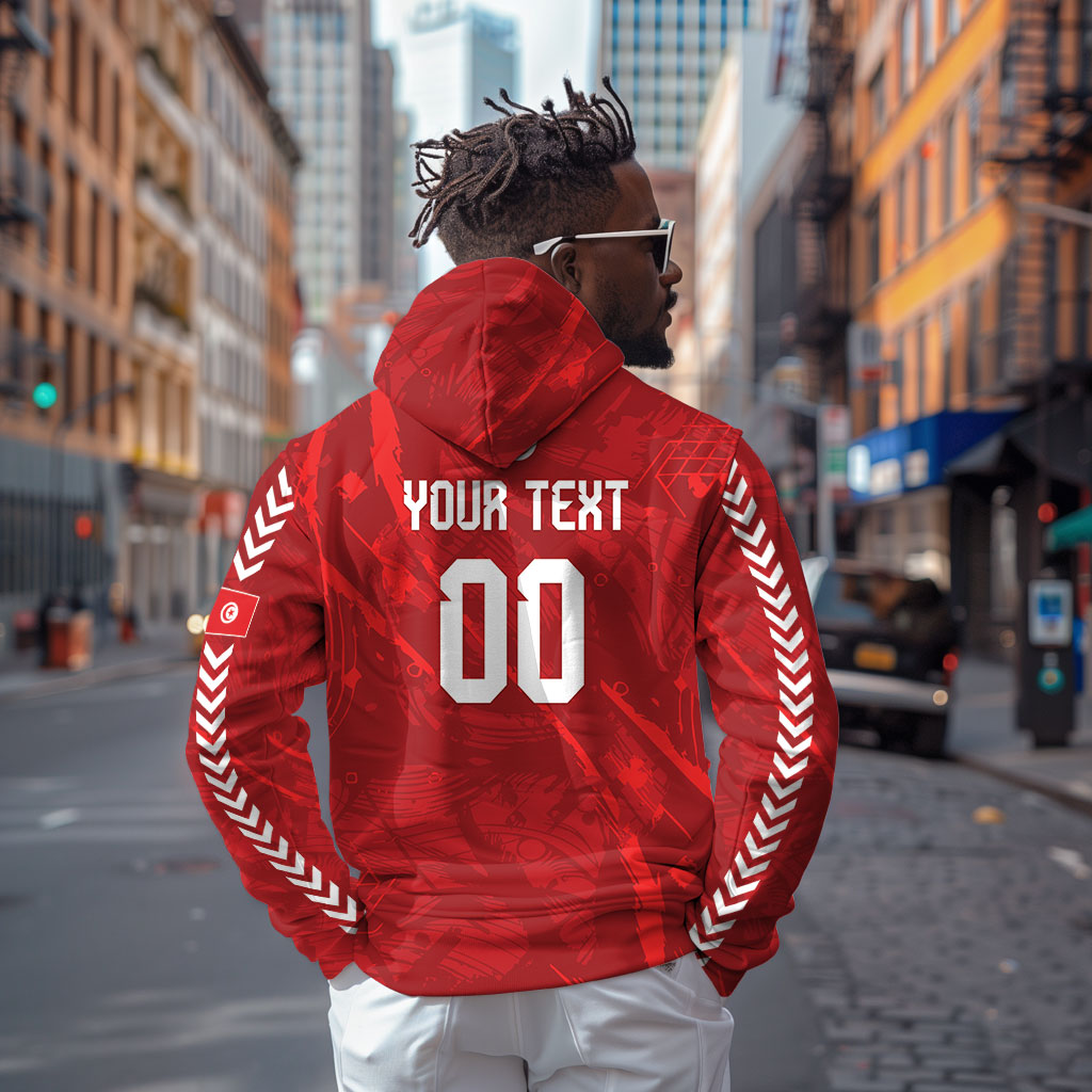 Custom Tunisia 2026 World Football Zip Hoodie Eagles of Carthage Go Champions