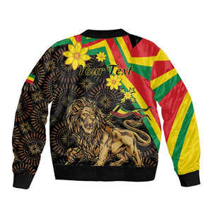 Enkutatash Ethiopia New Year Bomber Jacket Lion of Judah Adey Abeba Flower