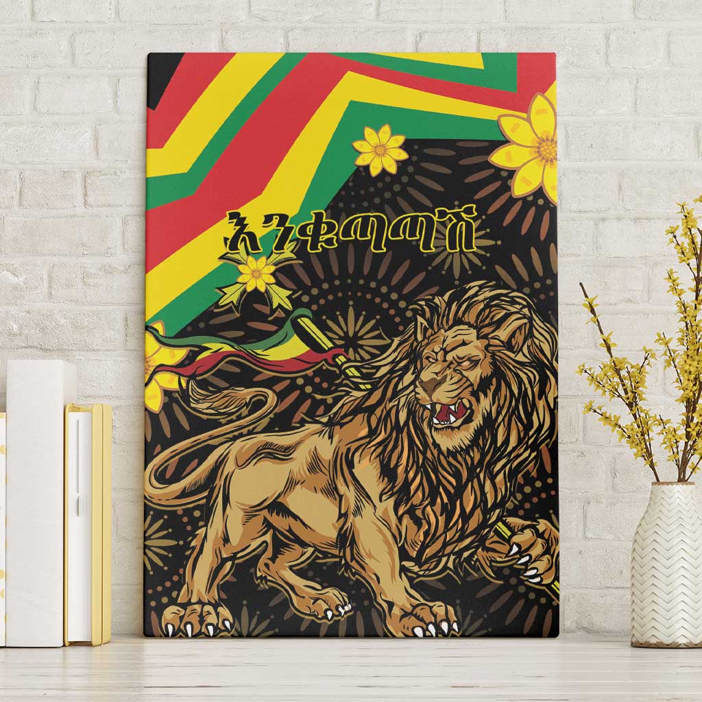 Enkutatash Ethiopia New Year Canvas Wall Art Lion of Judah Adey Abeba Flower