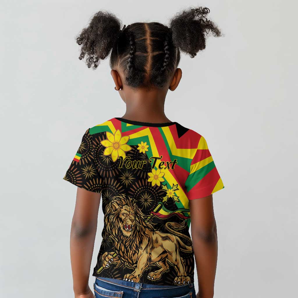 Enkutatash Ethiopia New Year Kid T shirt Lion of Judah Adey Abeba Flower