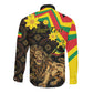 Enkutatash Ethiopia New Year Long Sleeve Button Shirt Lion of Judah Adey Abeba Flower