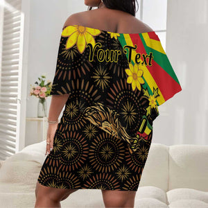 Enkutatash Ethiopia New Year Off Shoulder Short Dress Lion of Judah Adey Abeba Flower