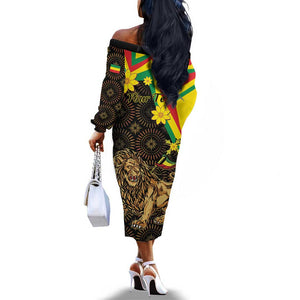 Enkutatash Ethiopia New Year Off The Shoulder Long Sleeve Dress Lion of Judah Adey Abeba Flower