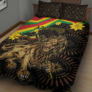 Enkutatash Ethiopia New Year Quilt Bed Set Lion of Judah Adey Abeba Flower