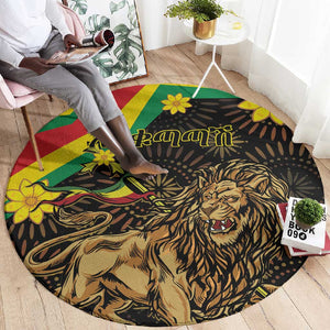 Enkutatash Ethiopia New Year Round Carpet Lion of Judah Adey Abeba Flower