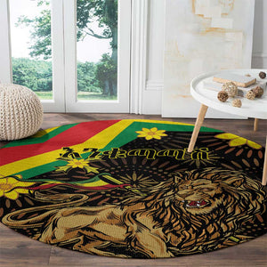 Enkutatash Ethiopia New Year Round Carpet Lion of Judah Adey Abeba Flower