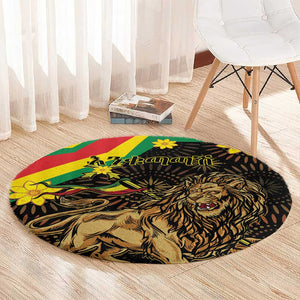 Enkutatash Ethiopia New Year Round Carpet Lion of Judah Adey Abeba Flower