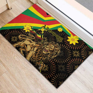 Enkutatash Ethiopia New Year Rubber Doormat Lion of Judah Adey Abeba Flower