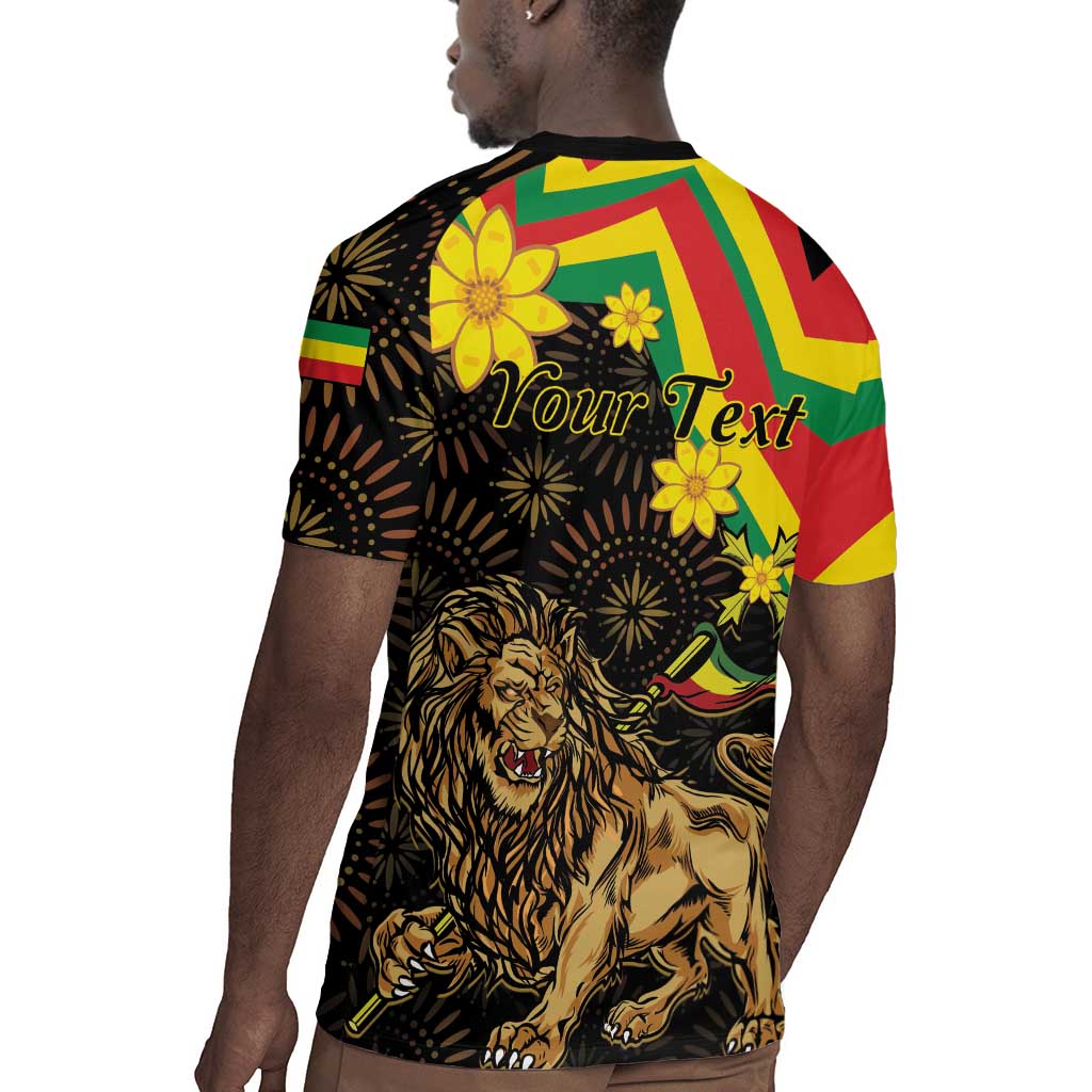 Enkutatash Ethiopia New Year Rugby Jersey Lion of Judah Adey Abeba Flower