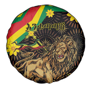 Enkutatash Ethiopia New Year Spare Tire Cover Lion of Judah Adey Abeba Flower