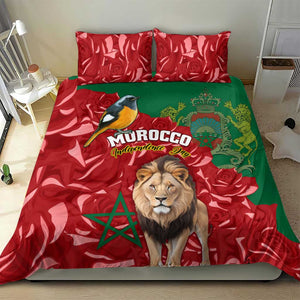 Morocco Independence Day Bedding Set with Barbary Lion and Moussier's Redstart