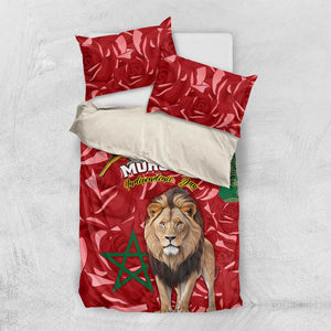 Morocco Independence Day Bedding Set with Barbary Lion and Moussier's Redstart