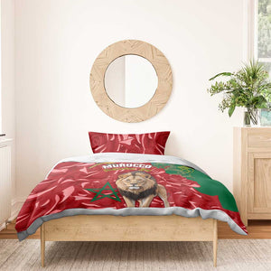 Morocco Independence Day Bedding Set with Barbary Lion and Moussier's Redstart