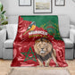 Morocco Independence Day Blanket with Barbary Lion and Moussier's Redstart