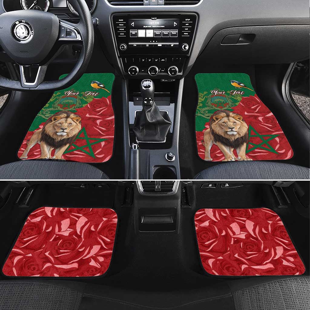 Morocco Independence Day Car Mats with Barbary Lion and Moussier's Redstart