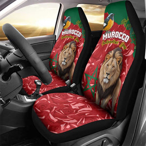 Morocco Independence Day Car Seat Cover with Barbary Lion and Moussier's Redstart