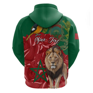 Morocco Independence Day Hoodie with Barbary Lion and Moussier's Redstart