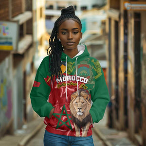 Morocco Independence Day Hoodie with Barbary Lion and Moussier's Redstart