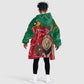 Morocco Independence Day KId Wearable Blanket Hoodie with Barbary Lion and Moussier's Redstart