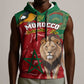 Morocco Independence Day Sleeveless Hoodie with Barbary Lion and Moussier's Redstart - African Pride