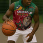 Morocco Independence Day Sleeveless Zip Hoodie with Barbary Lion and Moussier's Redstart - African Pride