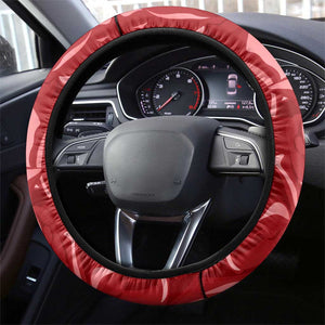 Morocco Independence Day Steering Wheel Cover with Barbary Lion and Moussier's Redstart