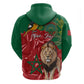 Morocco Independence Day Zip Hoodie with Barbary Lion and Moussier's Redstart