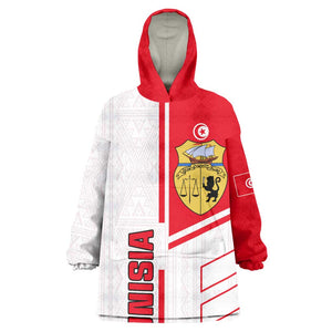 Tunisia Football KId Wearable Blanket Hoodie - Victory for the Eagles of Carthage