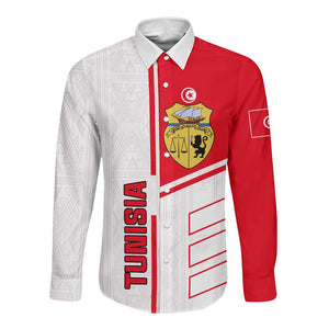 Tunisia Football Long Sleeve Button Shirt - Victory for the Eagles of Carthage