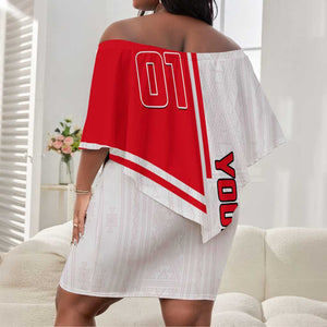 Tunisia Football Off Shoulder Short Dress - Victory for the Eagles of Carthage LT01