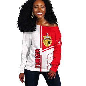 Tunisia Football Off Shoulder Sweater - Victory for the Eagles of Carthage