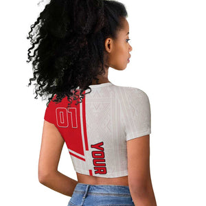 Tunisia Football Raglan Cropped T shirt - Victory for the Eagles of Carthage