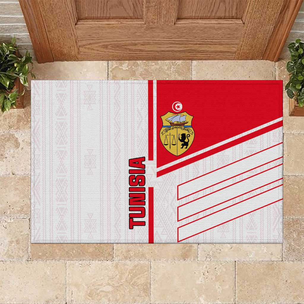 Tunisia Football Rubber Doormat - Victory for the Eagles of Carthage