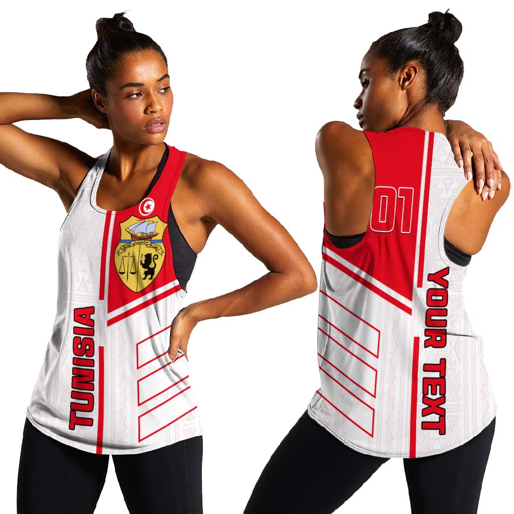 Tunisia Football Women Racerback Tank - Victory for the Eagles of Carthage