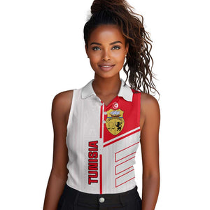 Tunisia Football Women Sleeveless Polo Shirt - Victory for the Eagles of Carthage