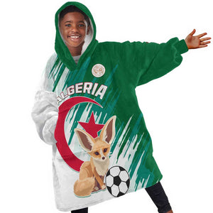 Support Les Fennecs - Algeria Football KId Wearable Blanket Hoodie