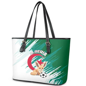 Support Les Fennecs - Algeria Football Leather Tote Bag