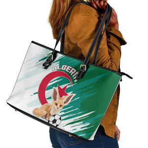 Support Les Fennecs - Algeria Football Leather Tote Bag