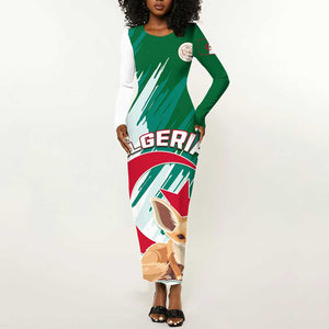 Support Les Fennecs - Algeria Football Long Sleeve Bodycon Dress