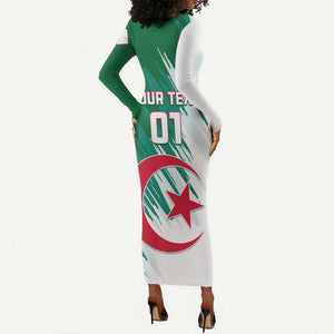 Support Les Fennecs - Algeria Football Long Sleeve Bodycon Dress