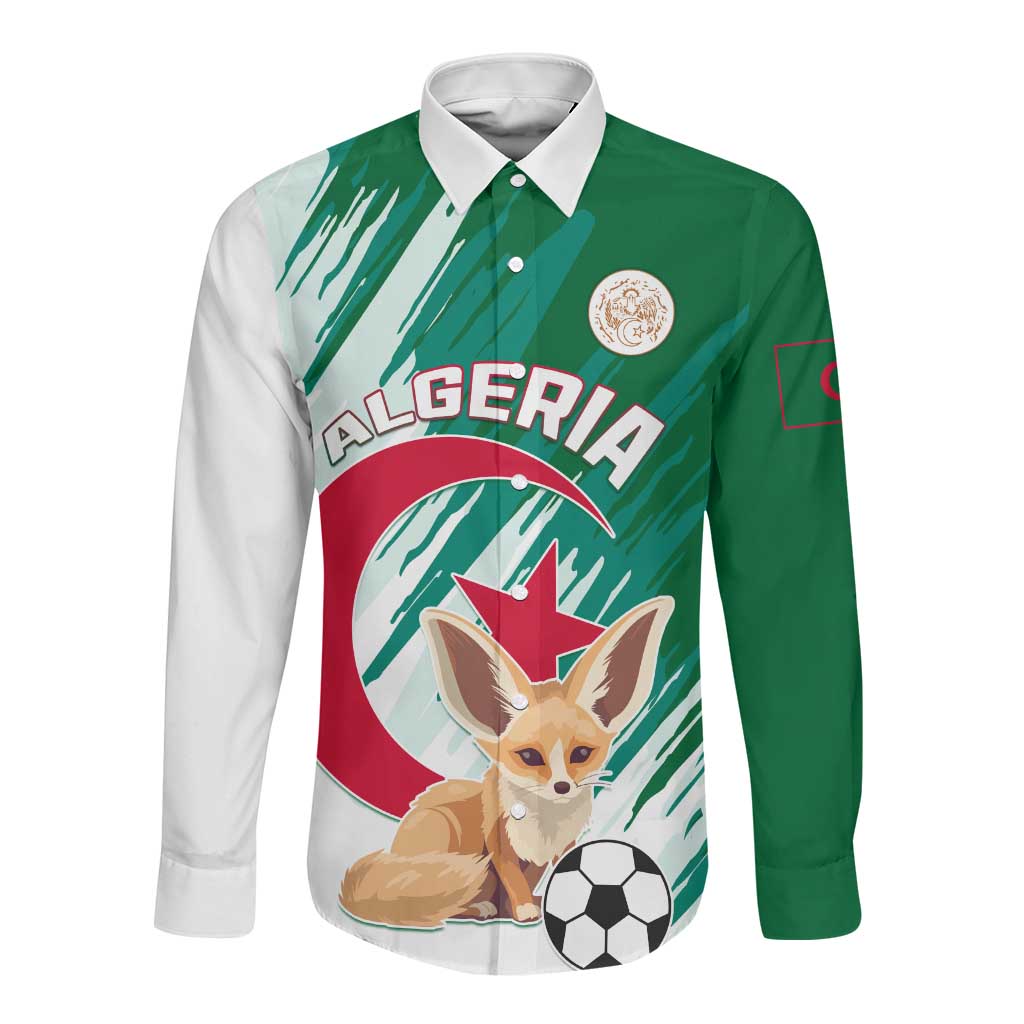 Support Les Fennecs - Algeria Football Long Sleeve Button Shirt