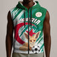 Support Les Fennecs - Algeria Football Sleeveless Zip Hoodie - African Pride