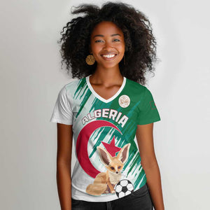 Support Les Fennecs - Algeria Football Women V-Neck T-Shirt