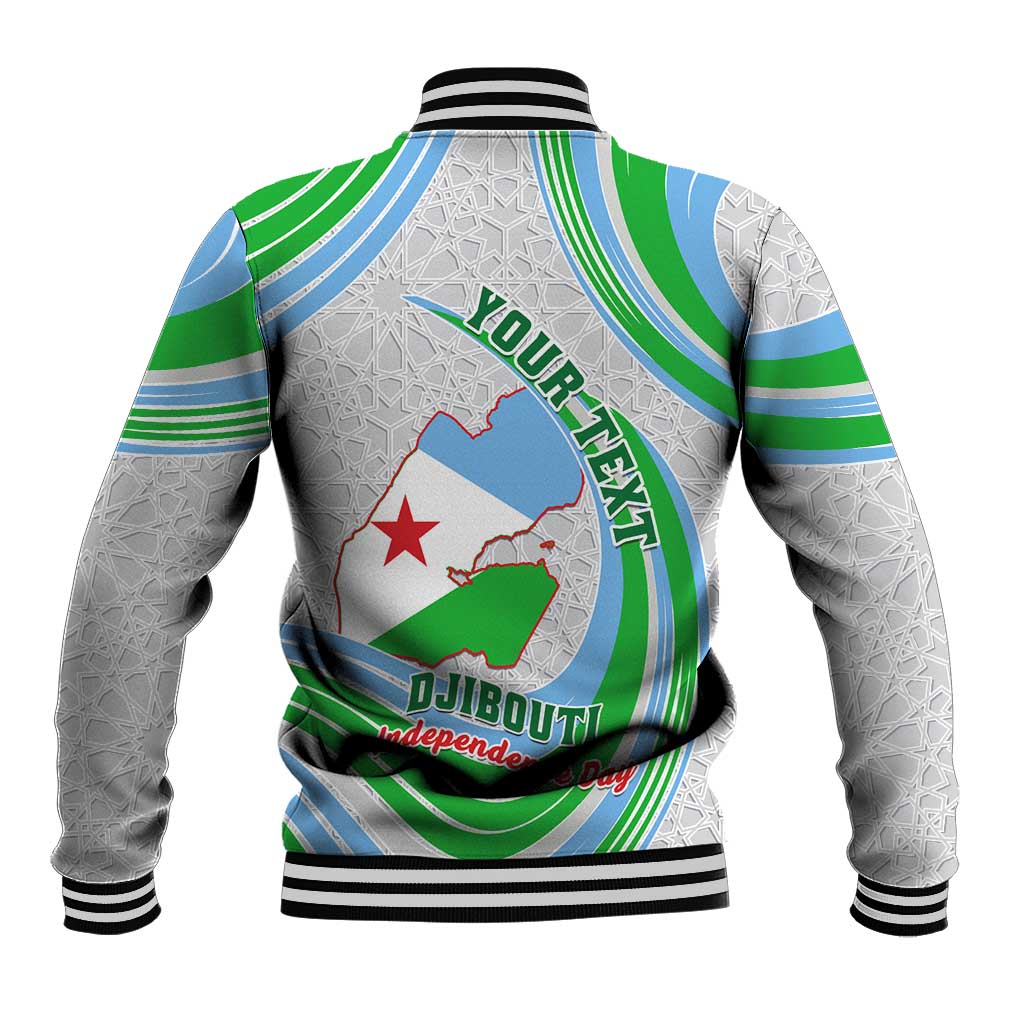 Custom Djibouti Independence Day Baseball Jacket - June 27, Jabuuti Emblem with Islamic Pattern LT01