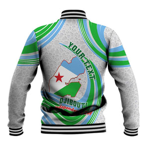 Custom Djibouti Independence Day Baseball Jacket - June 27, Jabuuti Emblem with Islamic Pattern LT01