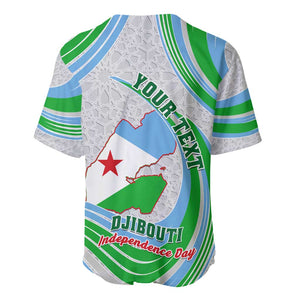 Custom Djibouti Independence Day Baseball Jersey - June 27, Jabuuti Emblem with Islamic Pattern