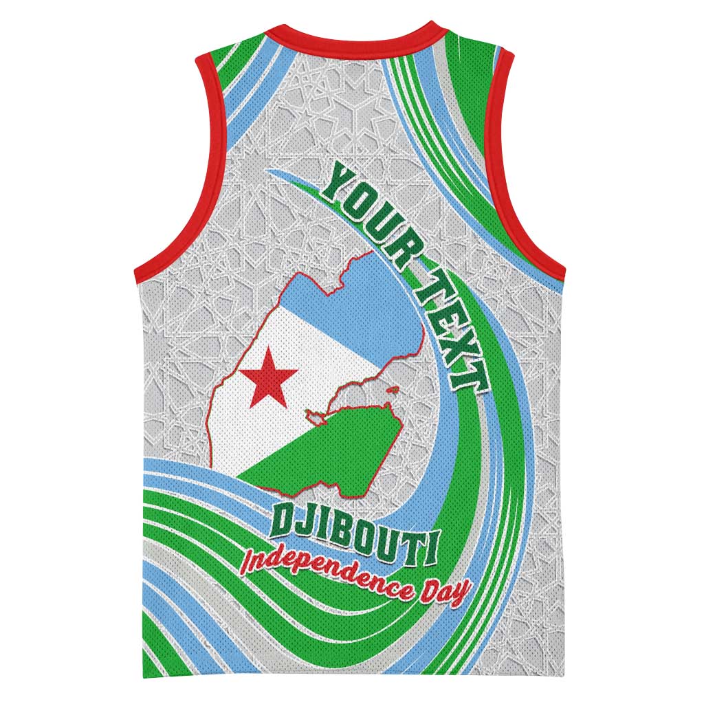 Custom Djibouti Independence Day Basketball Jersey - June 27, Jabuuti Emblem with Islamic Pattern LT01