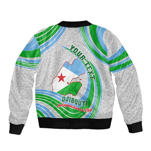 Custom Djibouti Independence Day Bomber Jacket - June 27, Jabuuti Emblem with Islamic Pattern