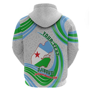 Custom Djibouti Independence Day Hoodie - June 27, Jabuuti Emblem with Islamic Pattern